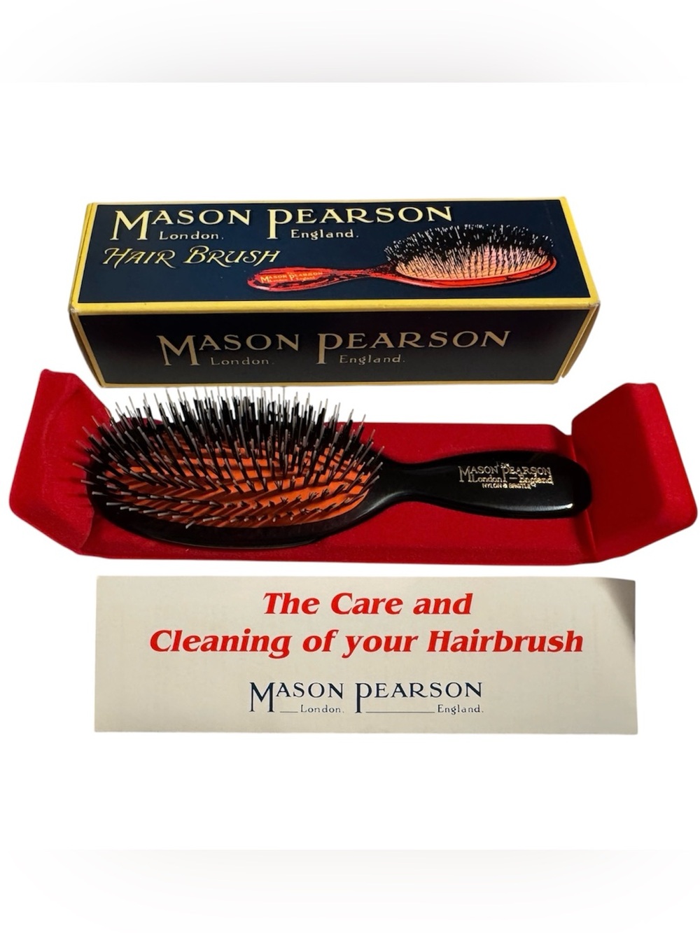 Mason Pearson Pocket Bristle and Nylon Hair Brush BN4 in Dark Ruby